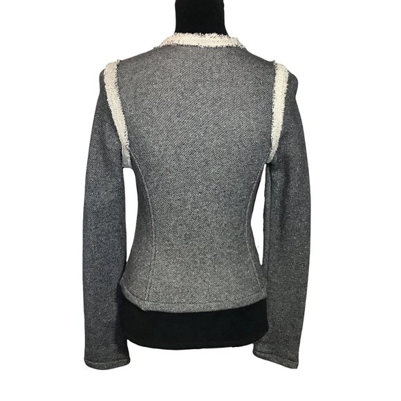 Gap Designed and Crafted Zip Moto Fitted Jacket in  Blue Gray/White - Size XS - Picture 4 of 8